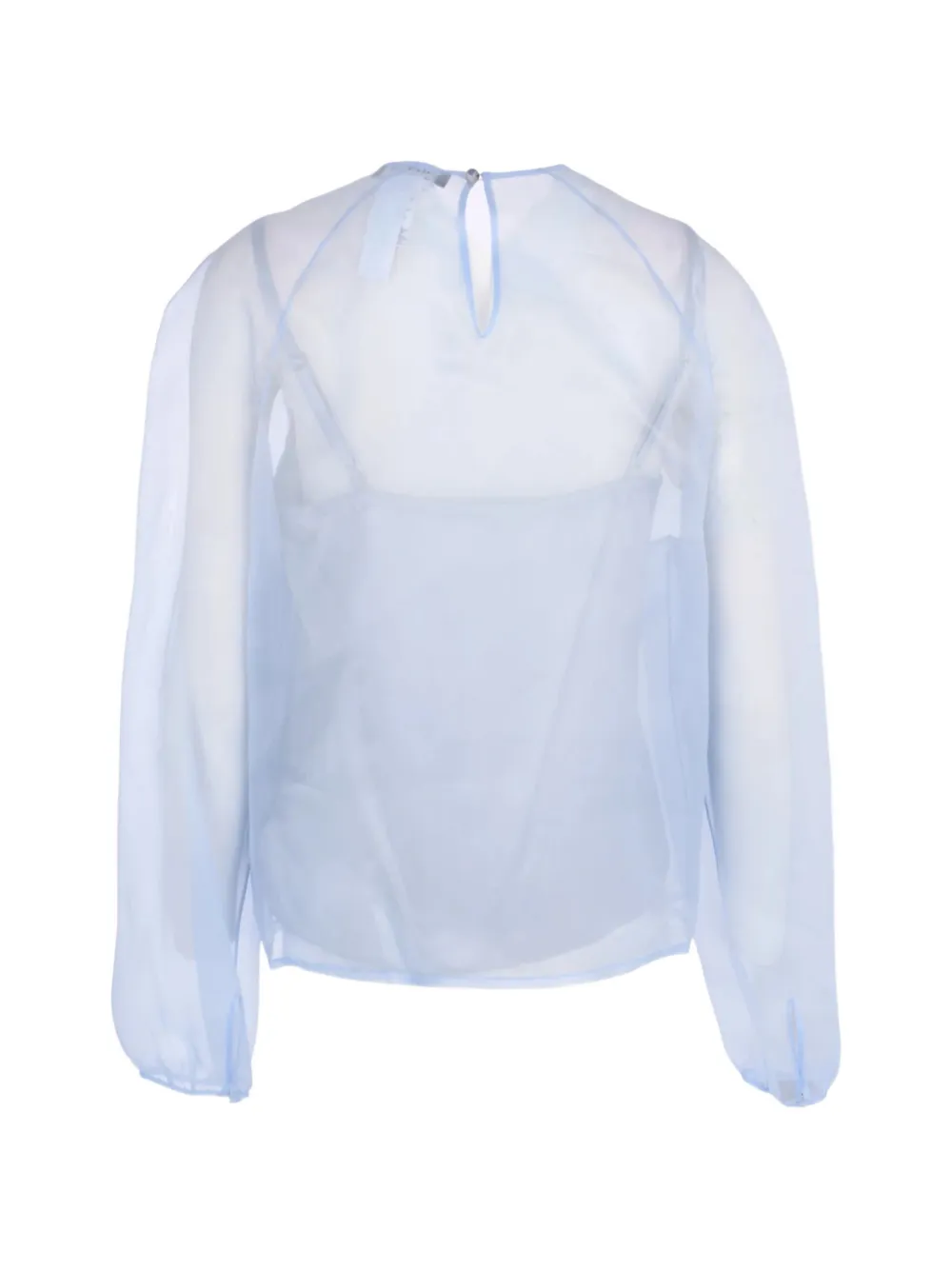 Fabiana Filippi crystal-embellished organza blouse Blauw