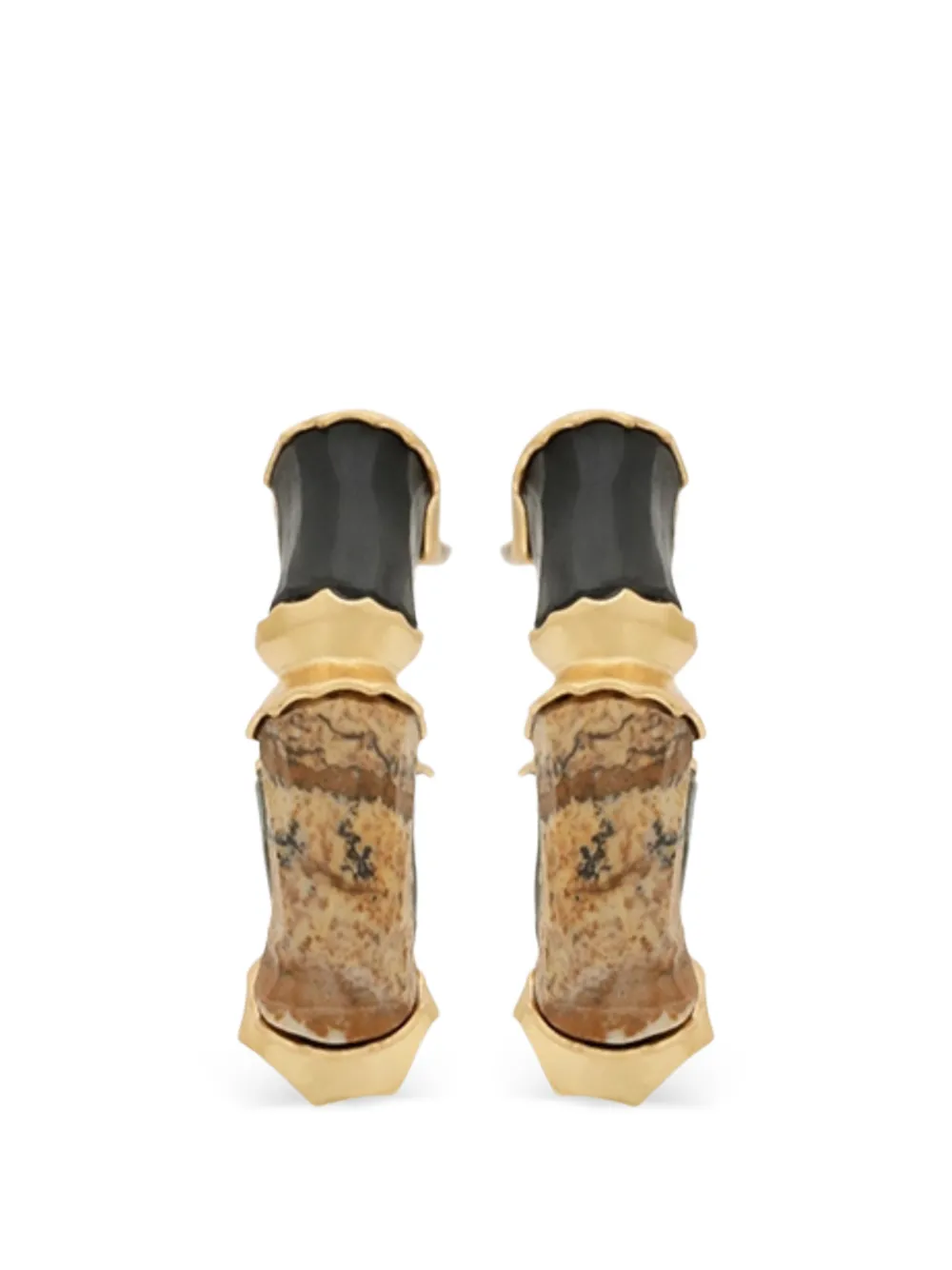 ZIMMERMANN - Wisp oorringen - dames - 16kt verguld metaal/onyx/jaspis/Kwartsiet - Eén maat - Goud