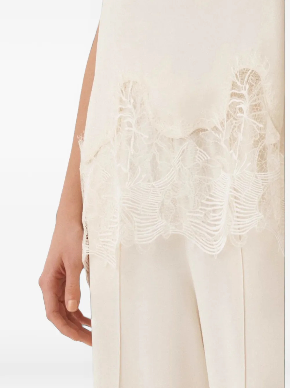 Fabiana Filippi lace-trim blouse Beige