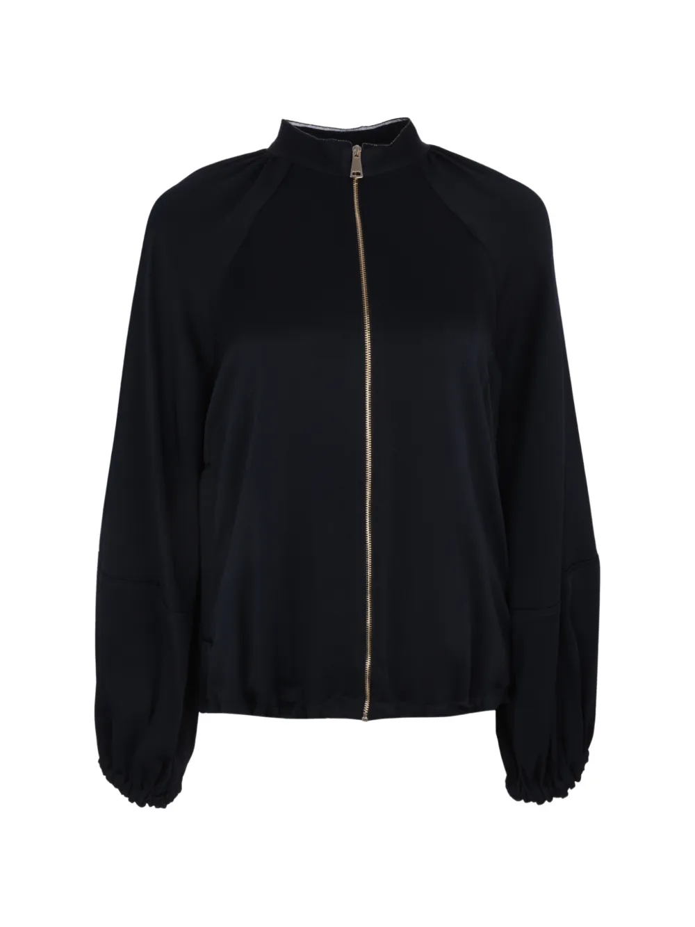 Fabiana Filippi balloon-sleeve satin bomber jacket - Blau