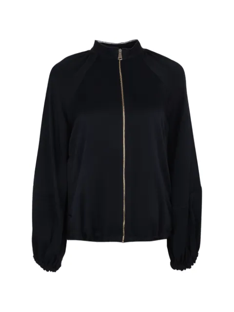 Fabiana Filippi balloon-sleeve satin bomber jacket