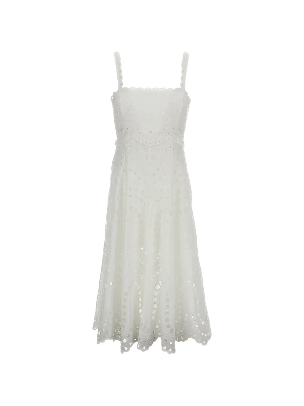 Charo Ruiz Ibiza Glimmer broderie-anglaise midi dress - Bianco