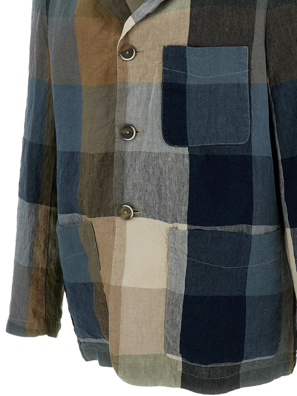  Barena Checkered Patch-pocket Jacket - Neutrals 