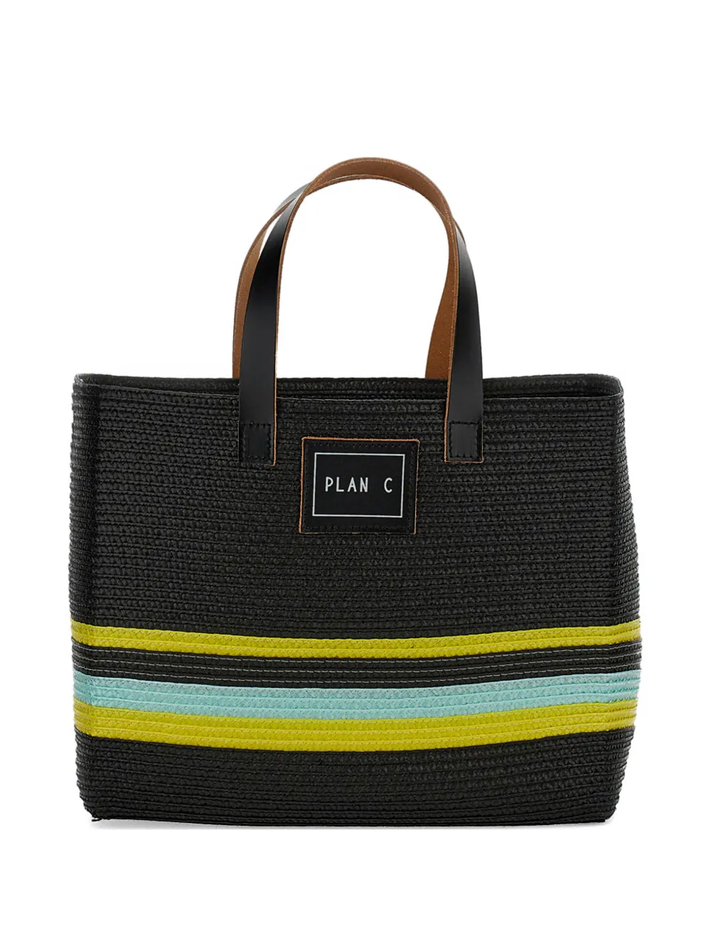 Plan C raffia tote bag - Nero