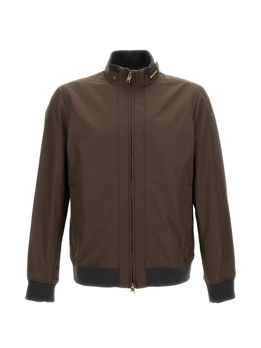 Woolrich high collar zip jacket - Marrone