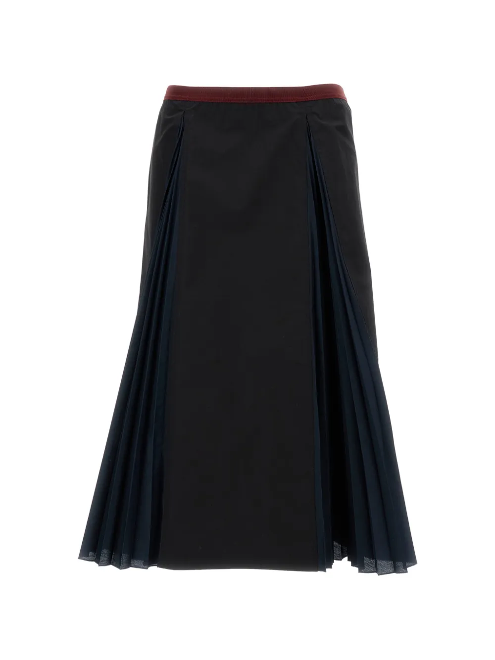 Plan C pleated A-line midi skirt - Nero
