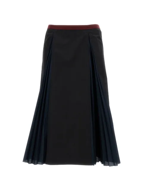 Plan C pleated A-line midi skirt