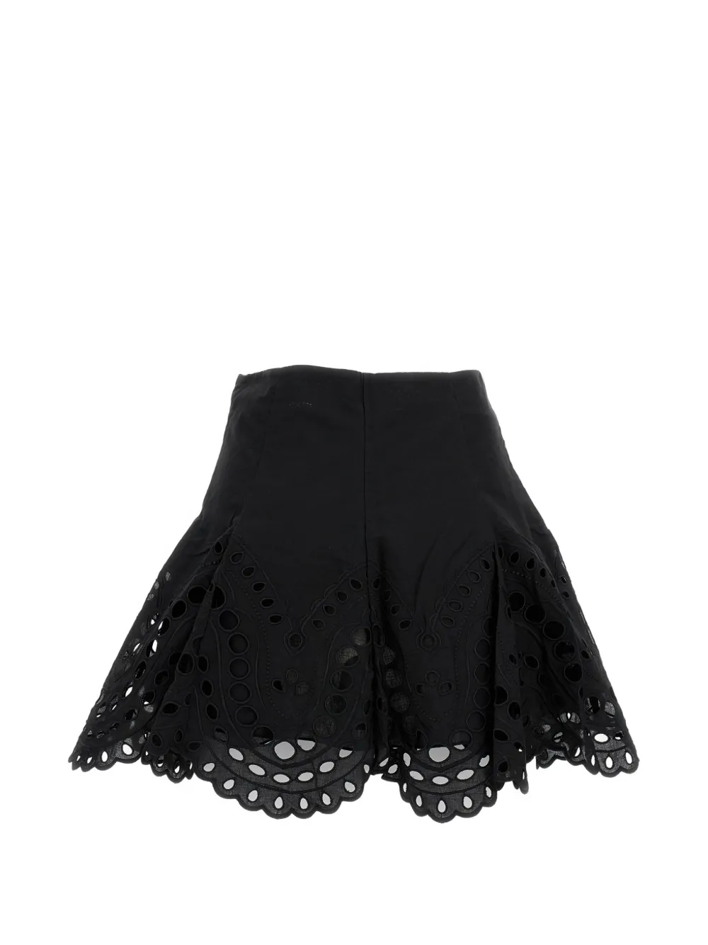 Charo Ruiz Ibiza Sail scalloped-finish mini skirt Zwart