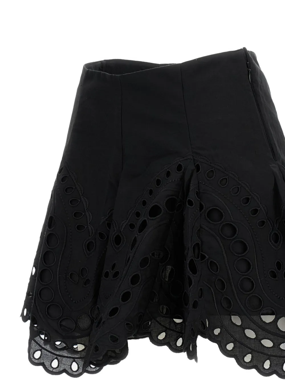 Charo Ruiz Ibiza Sail scalloped-finish mini skirt Zwart