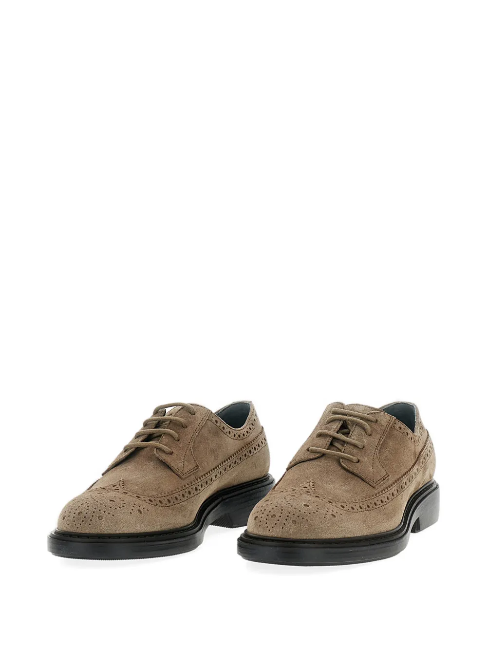 Hogan Suède Oxford schoenen met geperforeerde details Beige