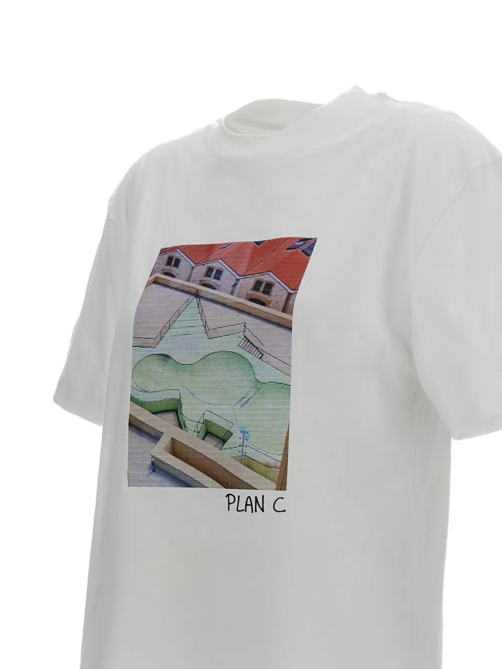 Plan C T-shirt met grafische print Wit