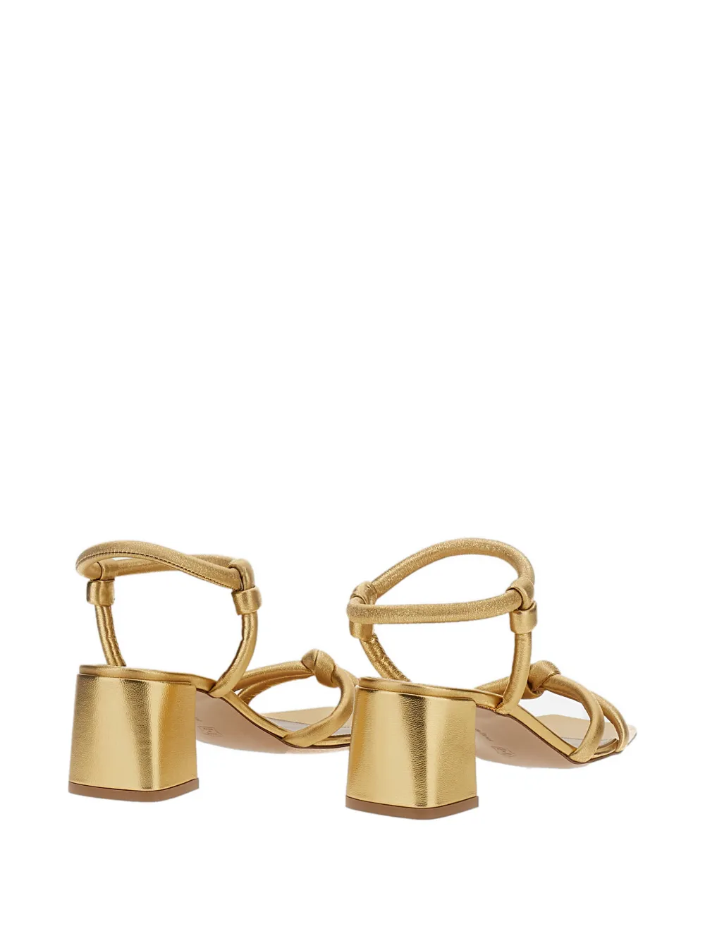 Gianvito Rossi knot-detail leather heeled sandals Goud