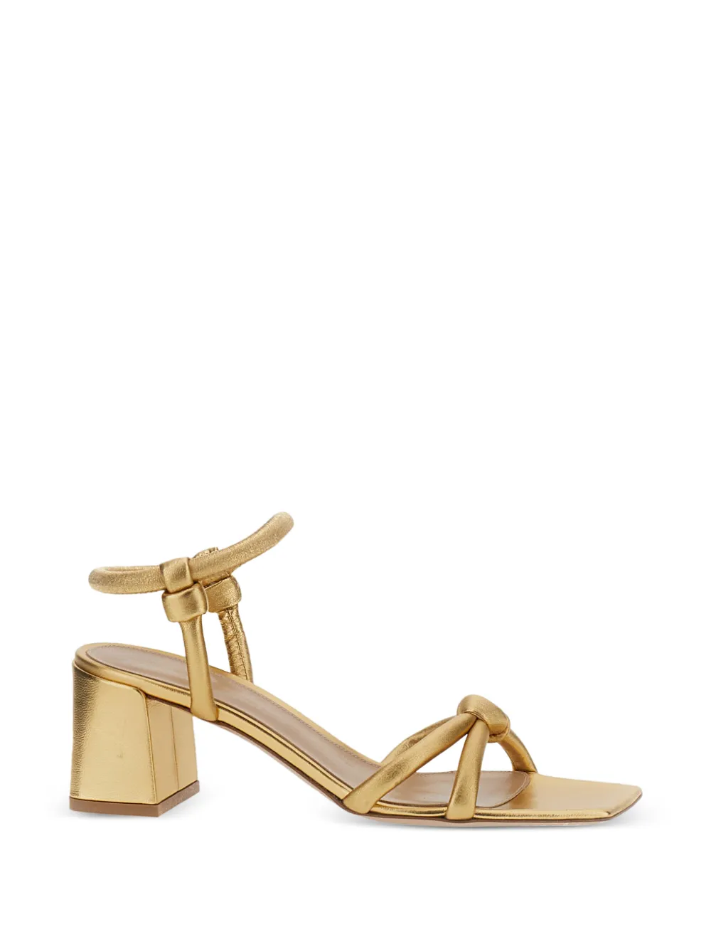 Gianvito Rossi knot-detail leather heeled sandals Goud