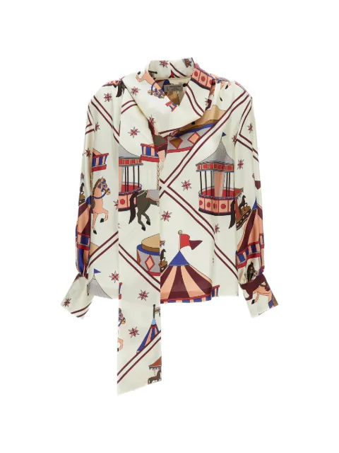 Alberto Biani printed scarf silk blouse