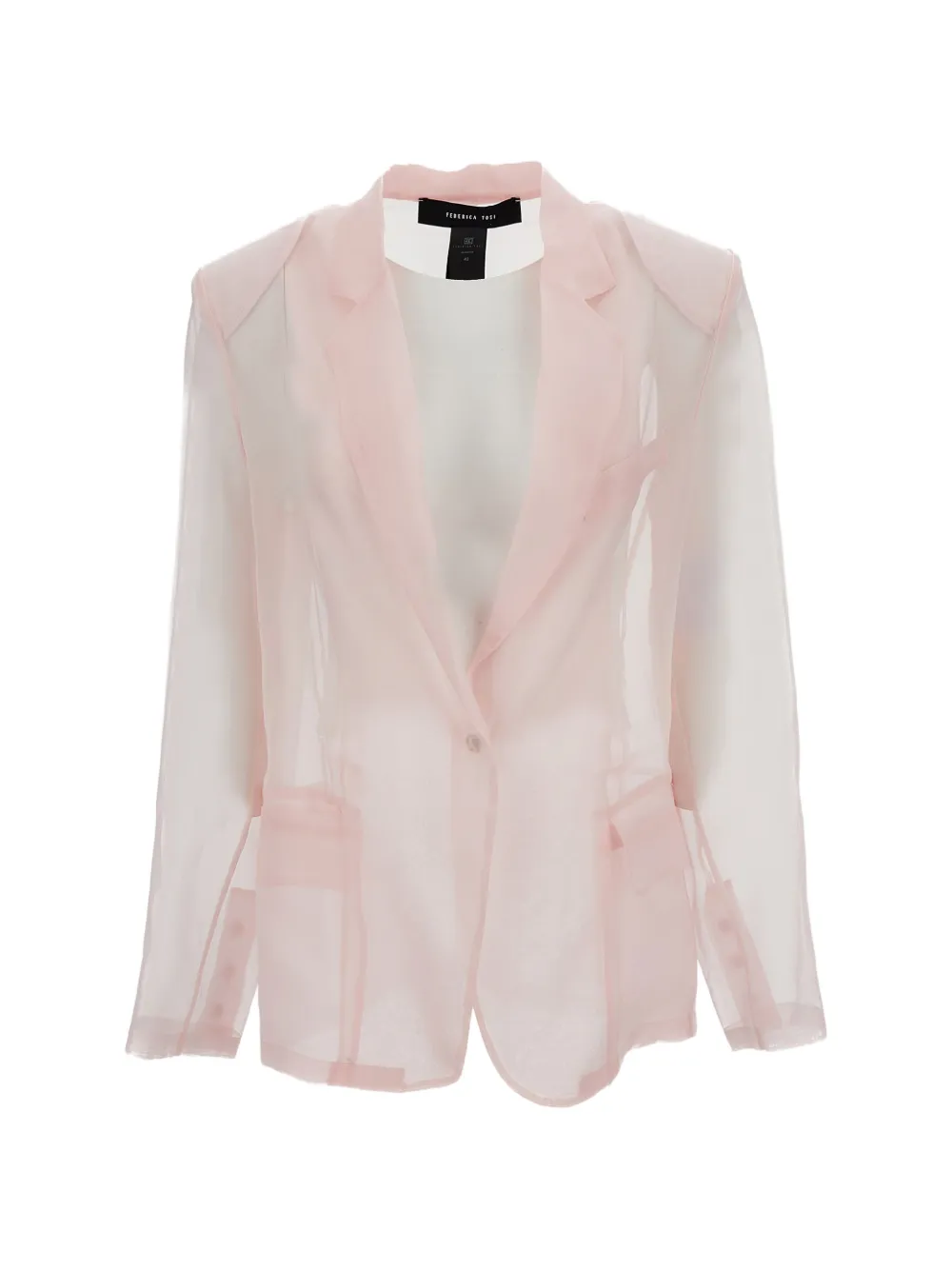 Federica Tosi sheer flap-pocket blazer - Rosa