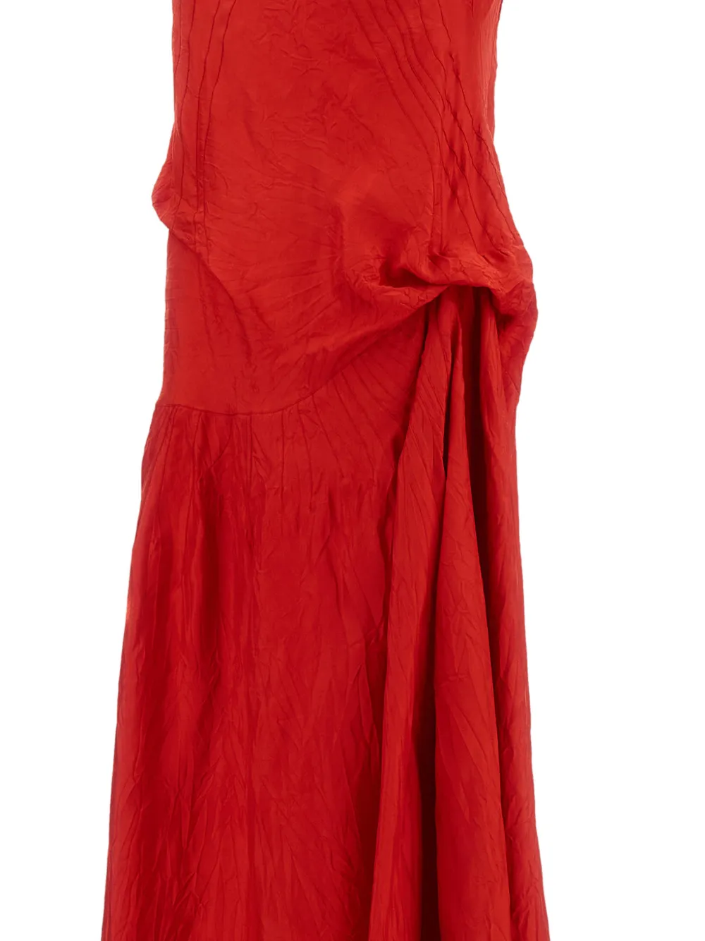  Plan C Asymmetrical Draped Dress - Red 