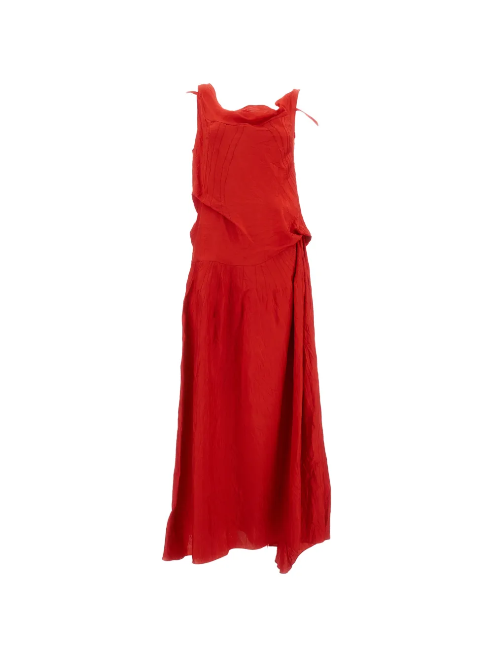 Plan C asymmetrical draped dress - Rosso
