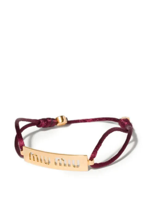 Miu Miu metal and cord bracelet