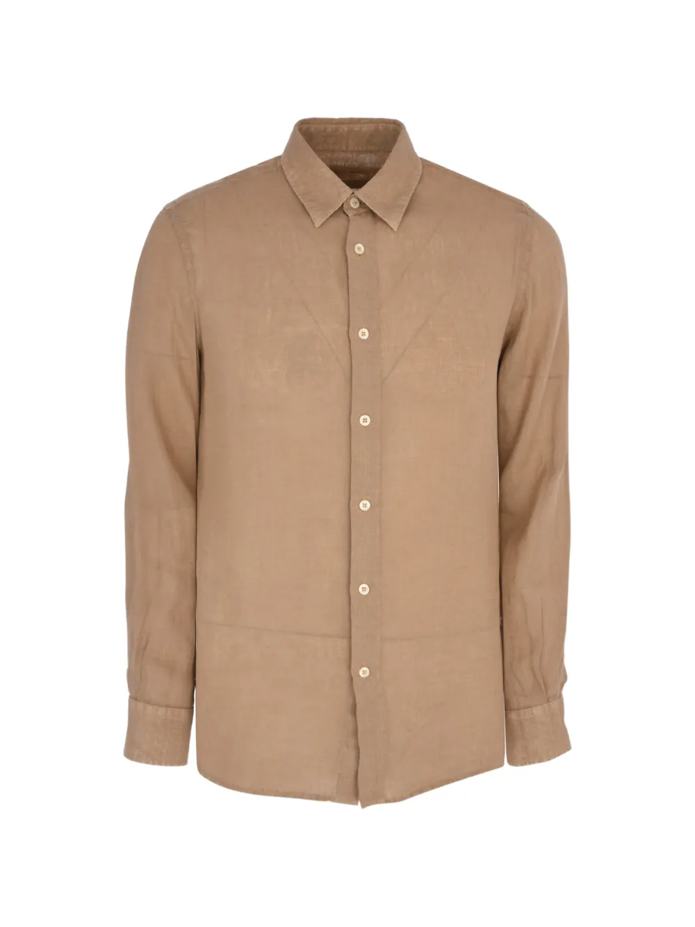 120% Lino buttoned long-sleeve shirt - Toni neutri