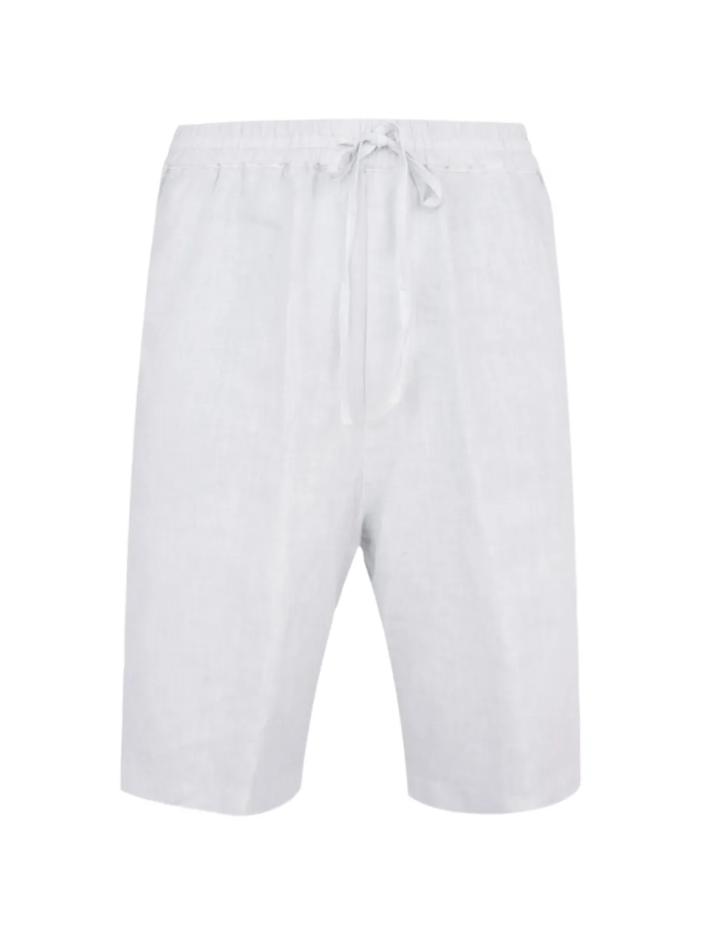 120% Lino drawstring bermuda shorts - Bianco