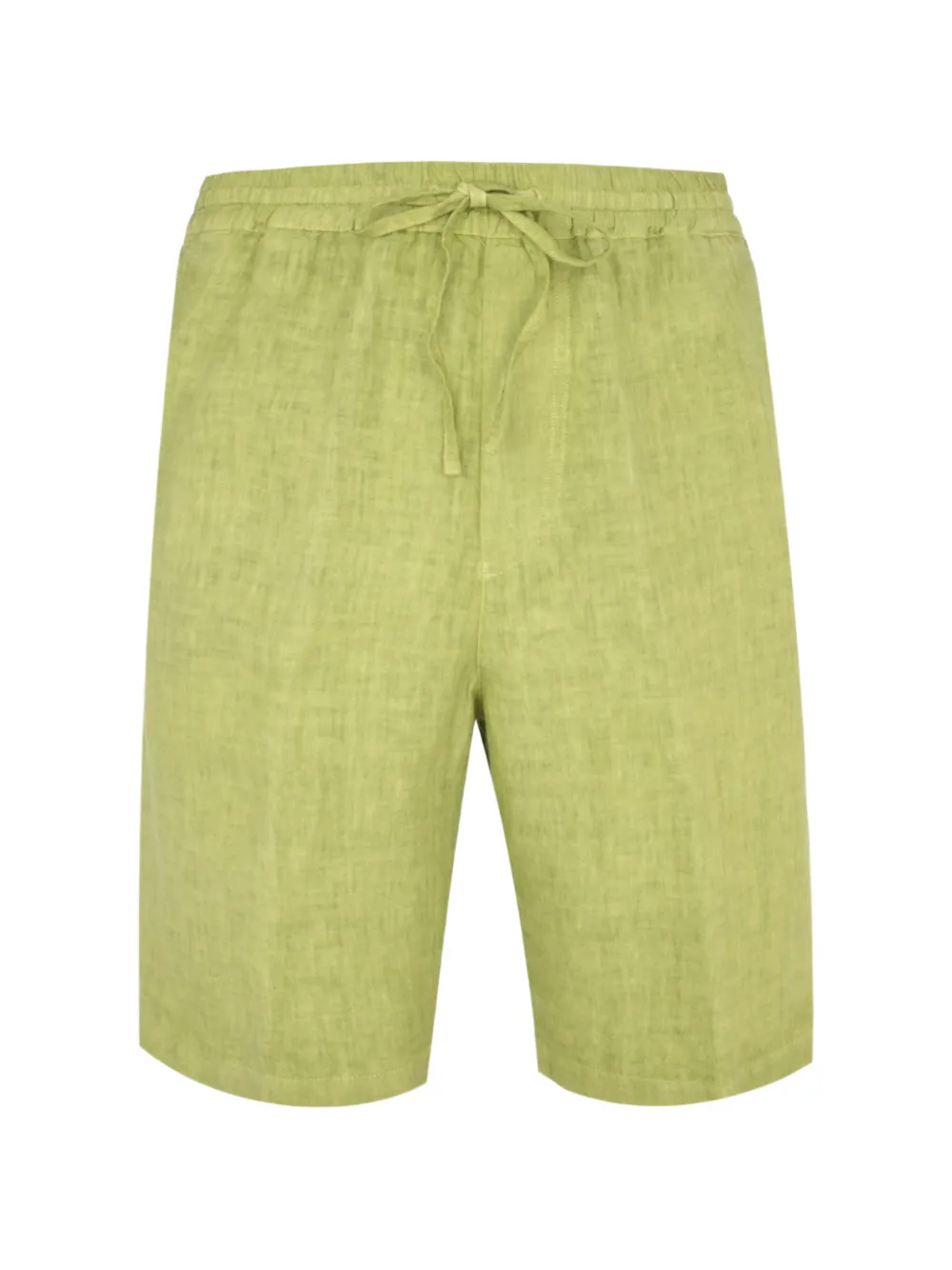 120% Lino drawstring bermuda shorts - Verde