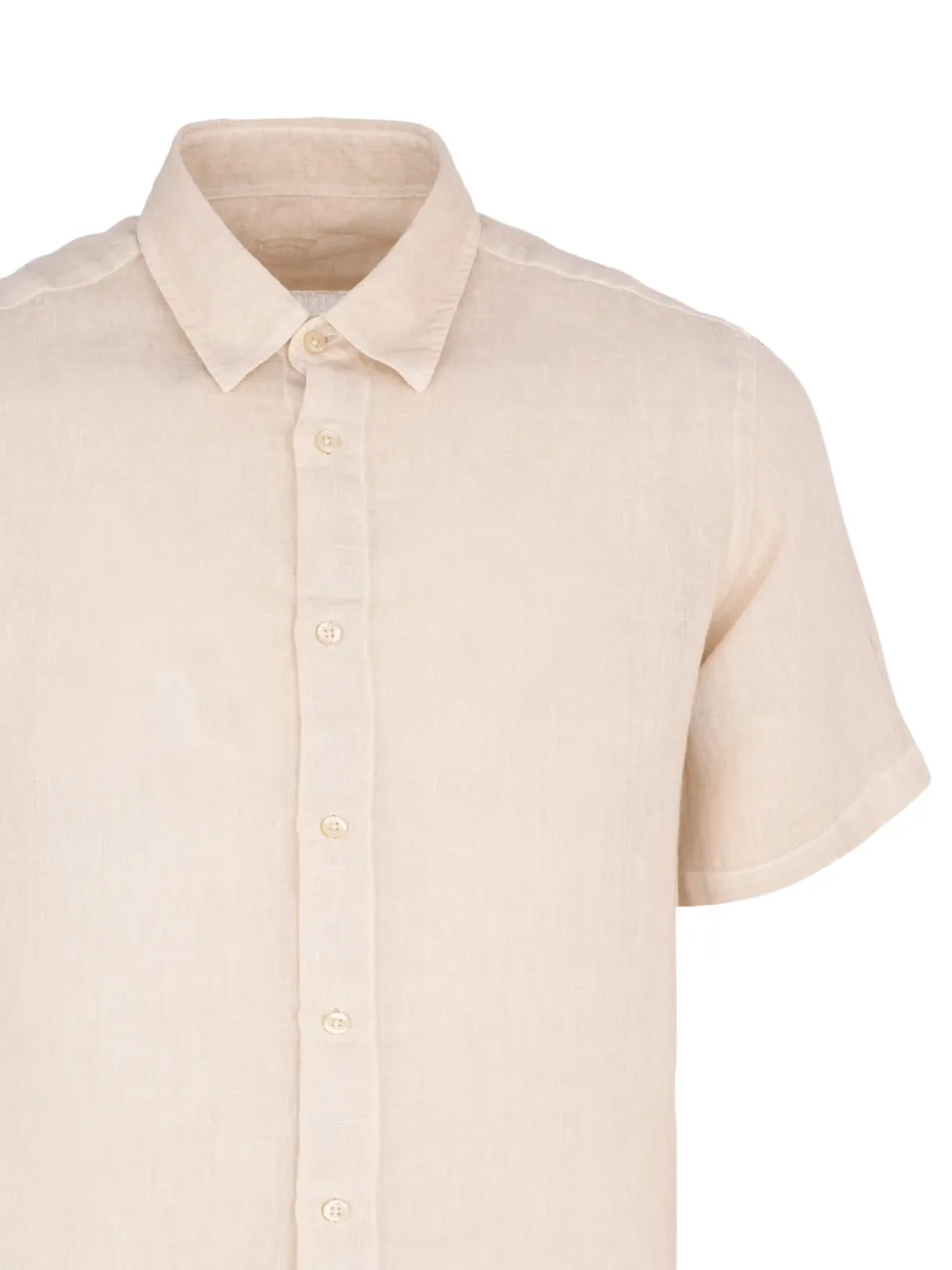 120% Lino Eigentijds overhemd met print Beige