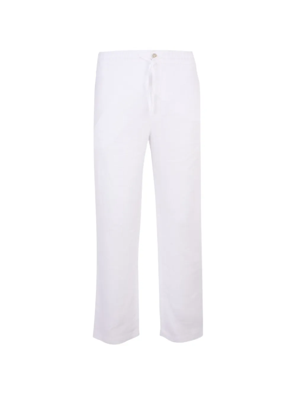 120% Lino drawstring trousers - Bianco