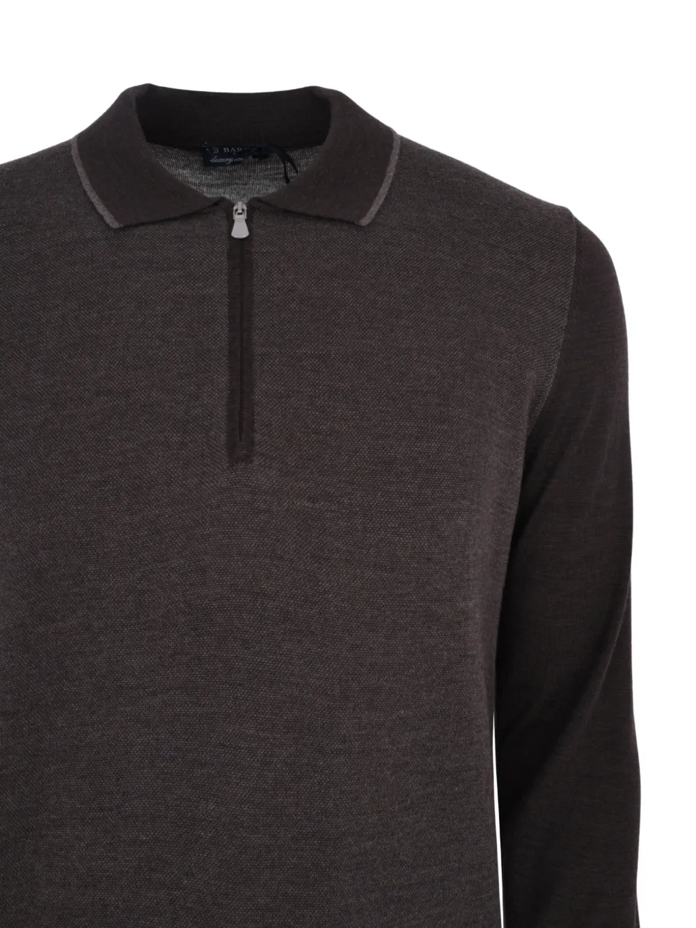 Barba Poloshirt met rits Bruin