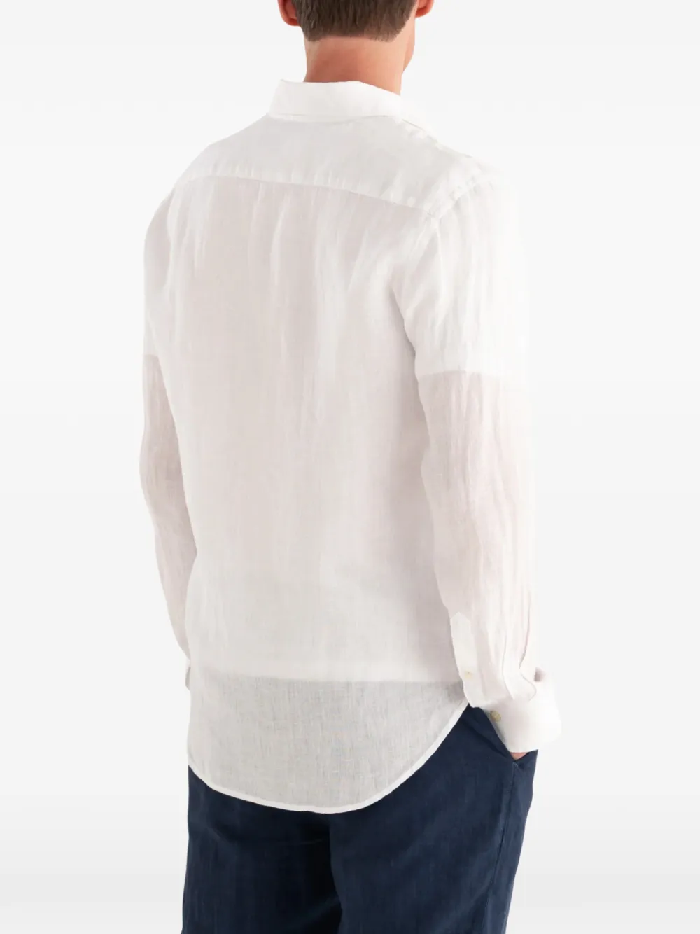  120% Lino Camicia A Maniche Lunghe - Bianco 
