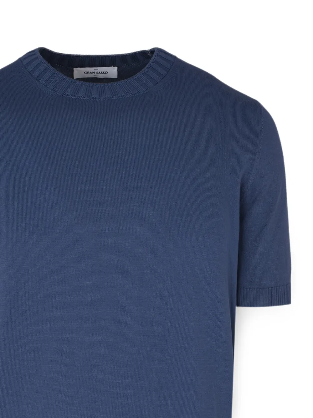 Gran Sasso T-shirt met geribbelde afwerking Blauw