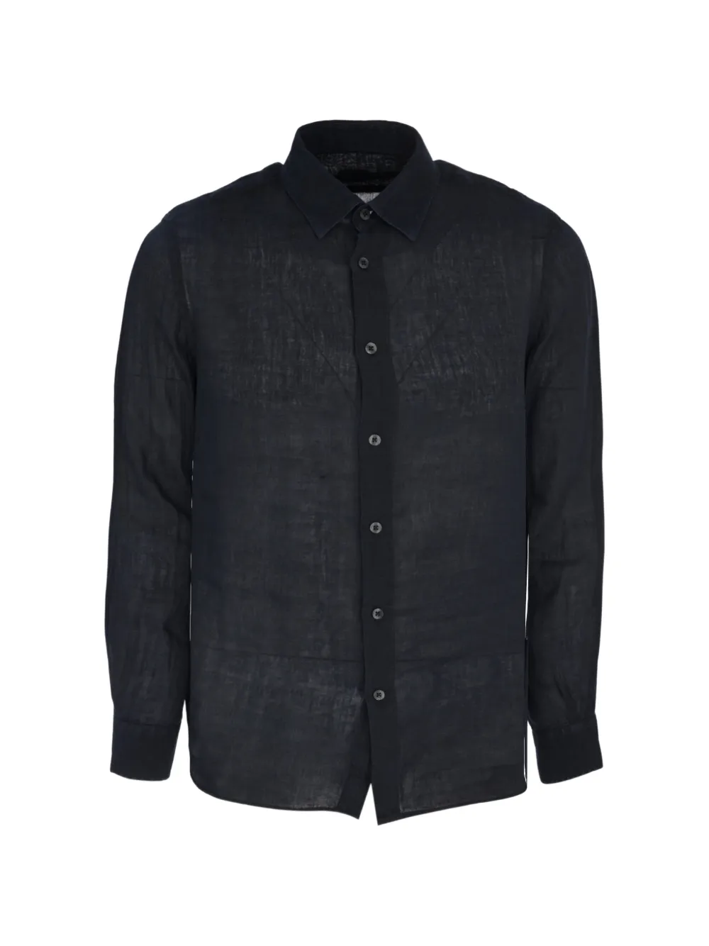 120% Lino contemporary fit shirt - Blu