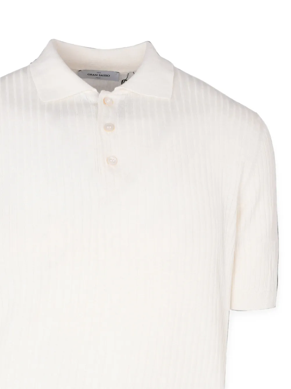 Gran Sasso Ribgebreid poloshirt Beige