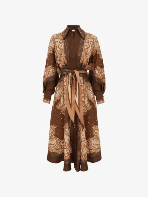 ZIMMERMANN paisley-print silk shirt dress