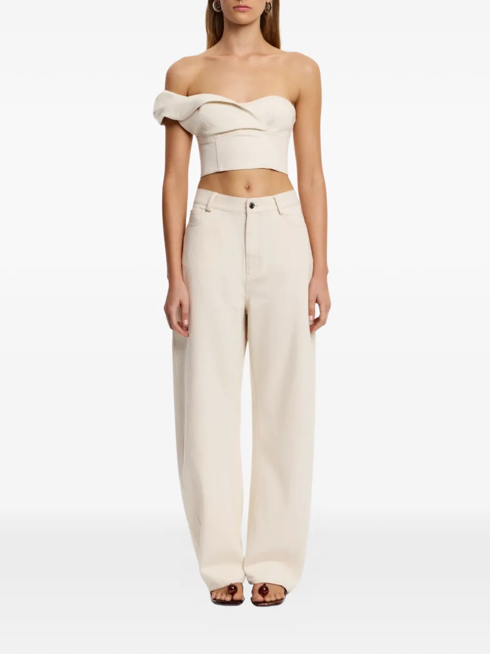 SIGNIFICANT OTHER Flori top met ruches Beige