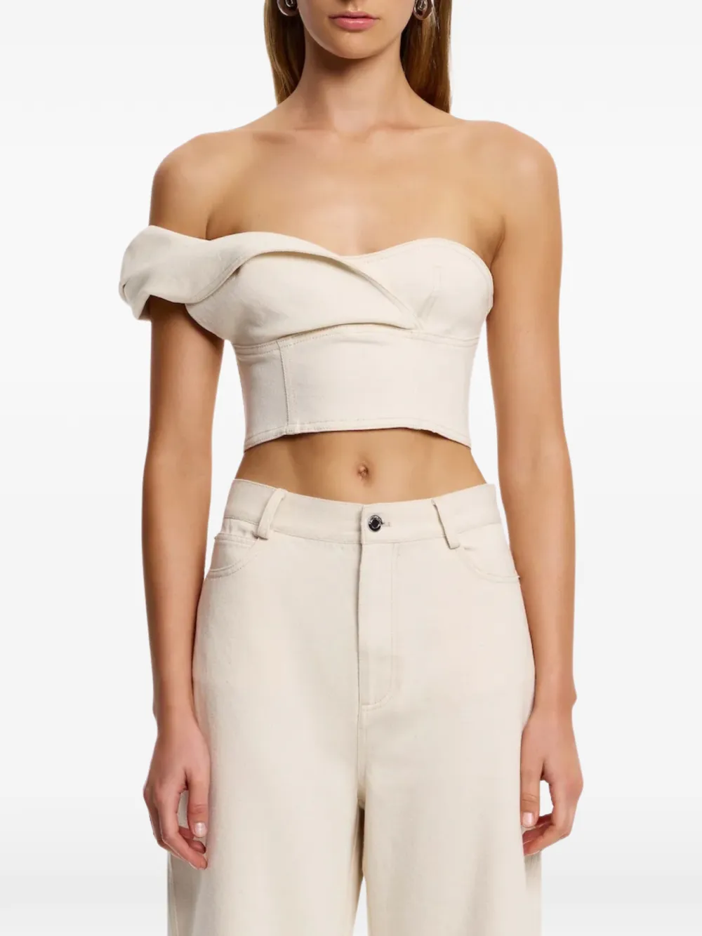SIGNIFICANT OTHER Flori top met ruches Beige