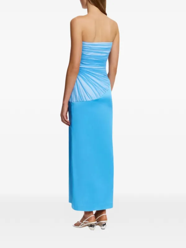 significant other blue dress Aryn Strapless Ruched | elegant off shoulder dress Inflorescence | Powder BLUE brisbane formal wear shop A full lining Dress style:With Choker