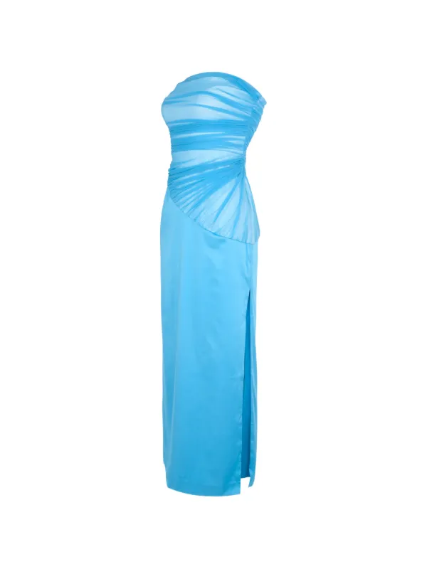 SIGNIFICANT OTHER Aryn Strapless Ruched Dress | Blue | FARFETCH GE SIGNIFICANT OTHER Aryn Strapless Ruched Dress | Blue | FARFETCH GE