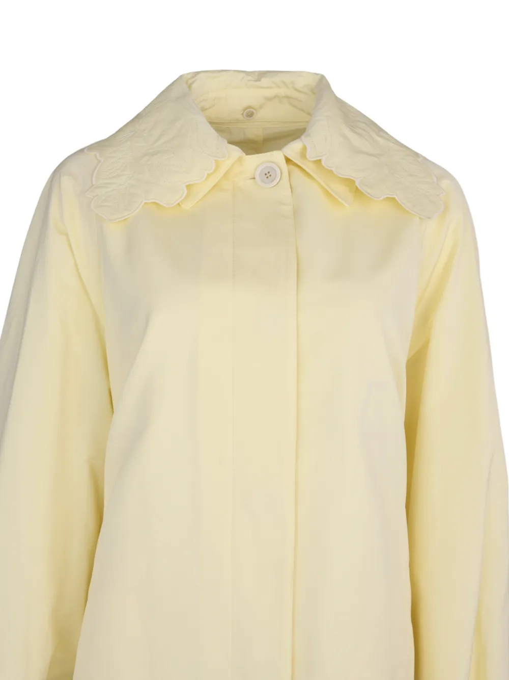 Fabiana Filippi Trenchcoat met geborduurde kraag Geel