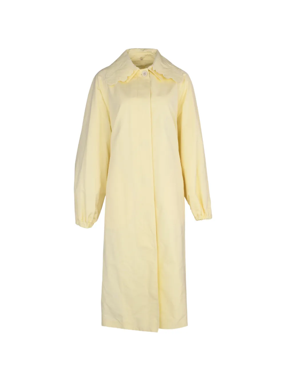 Fabiana Filippi embroidered-collar ottoman trench coat - Giallo
