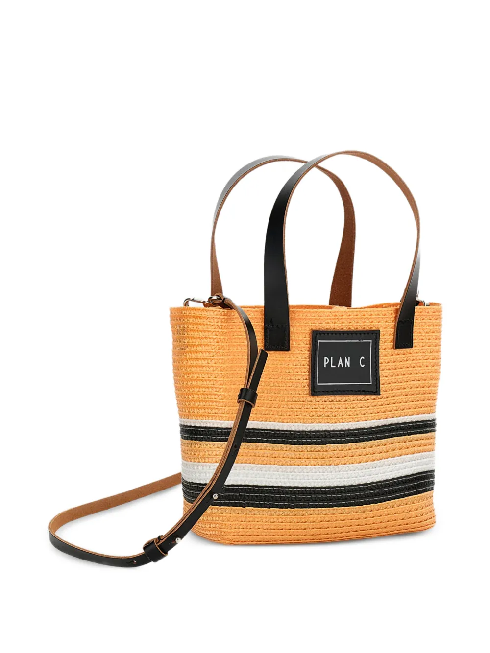  Plan C Woven Logo-patch Shoulder Bag - Orange 