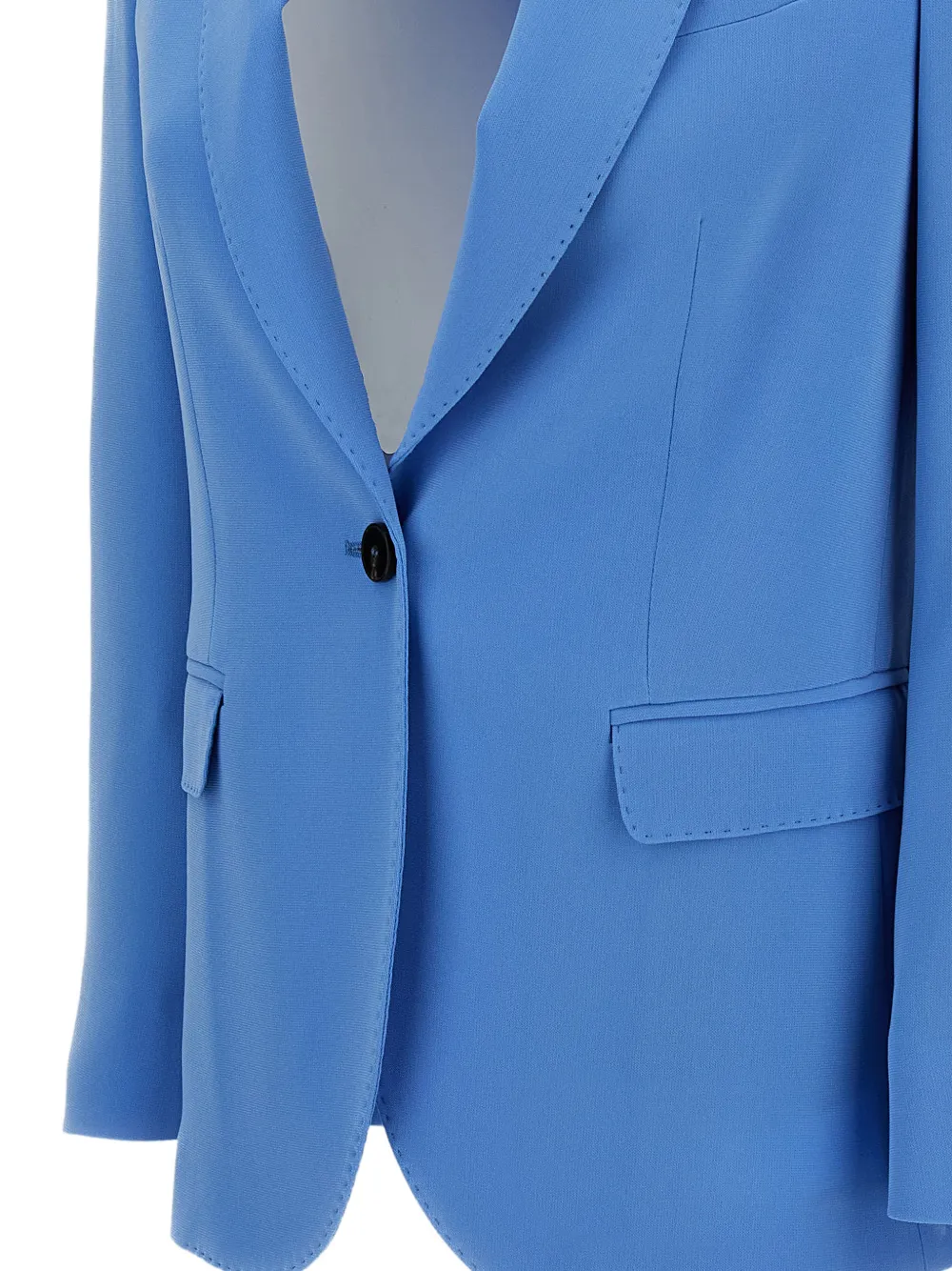  Alberto Biani Buttoned Flap-pocket Blazer - Blue 