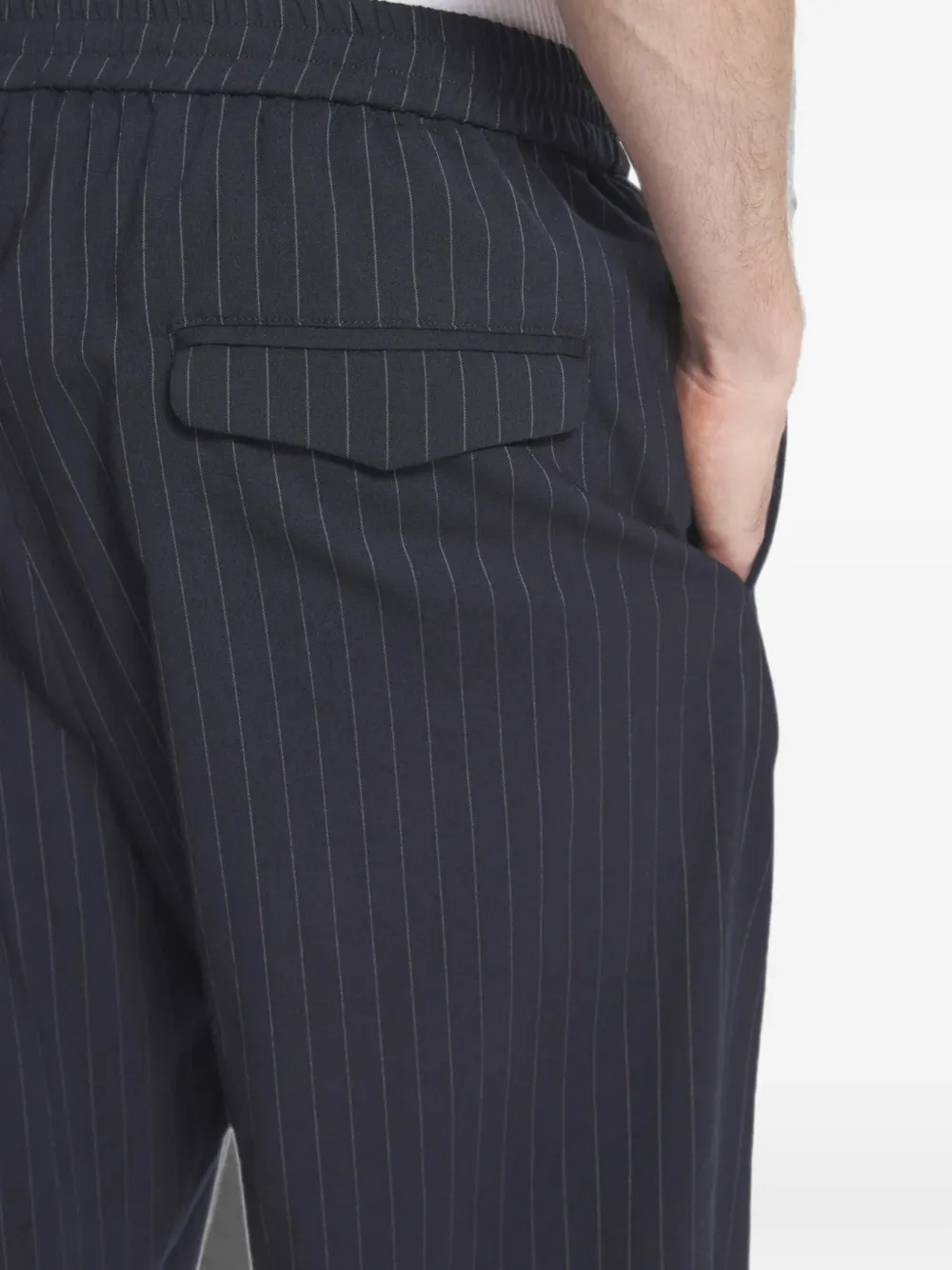 Barena Elastische broek met krijtstreep Blauw