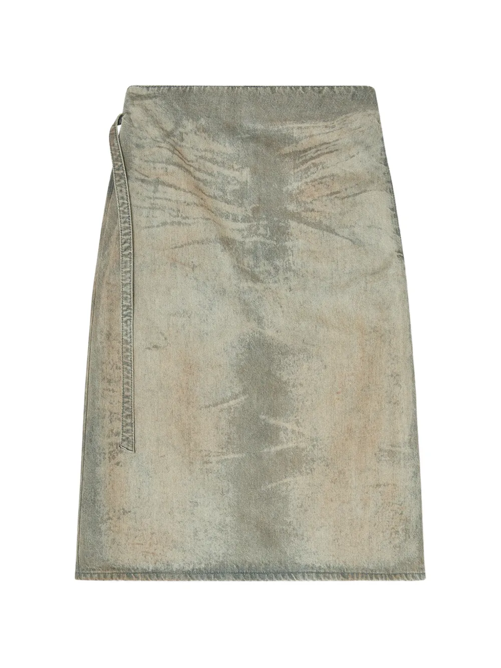 Diesel De-Morika-Fsi wrapover-belt A-line midi skirt - Grigio