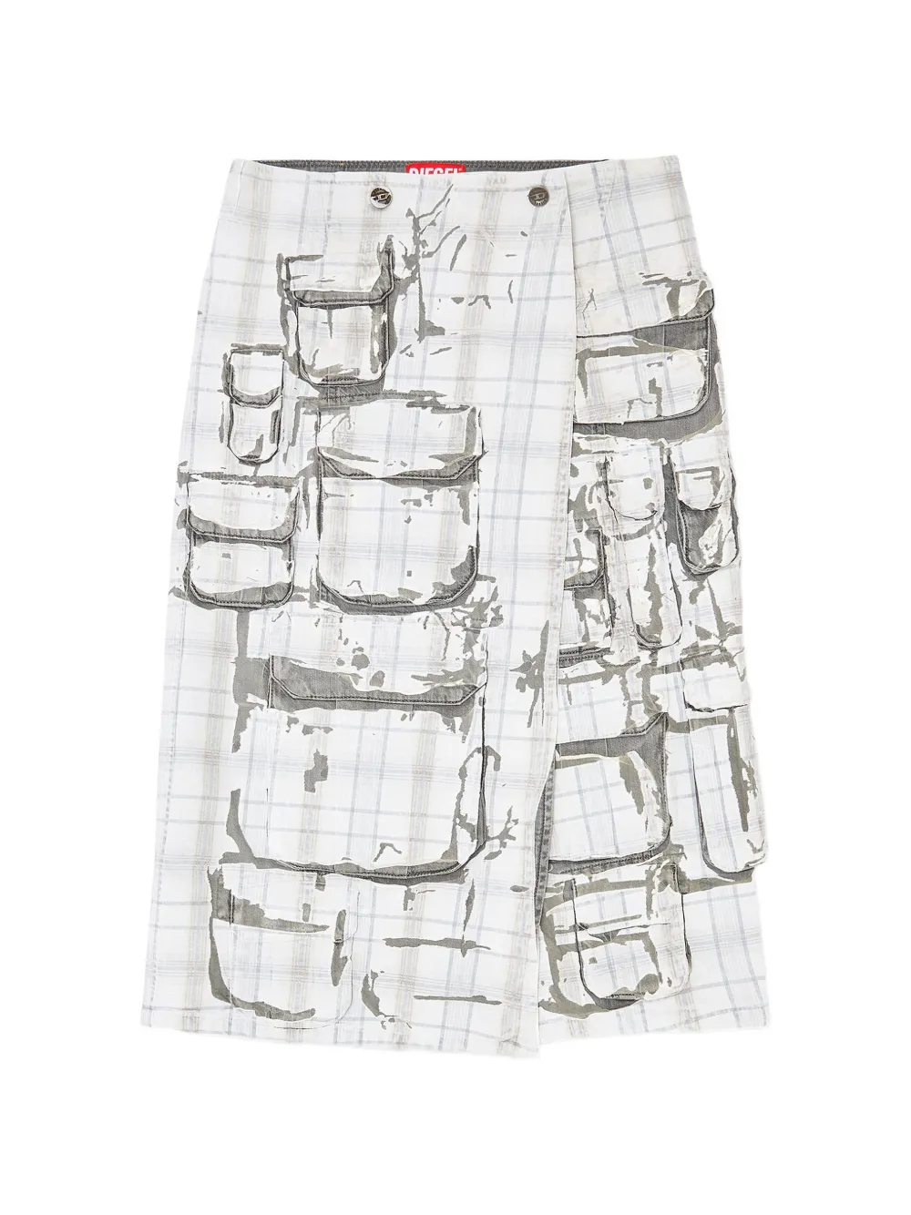 Diesel De-Vorin-Fsi1 midi A-line skirt - Grigio