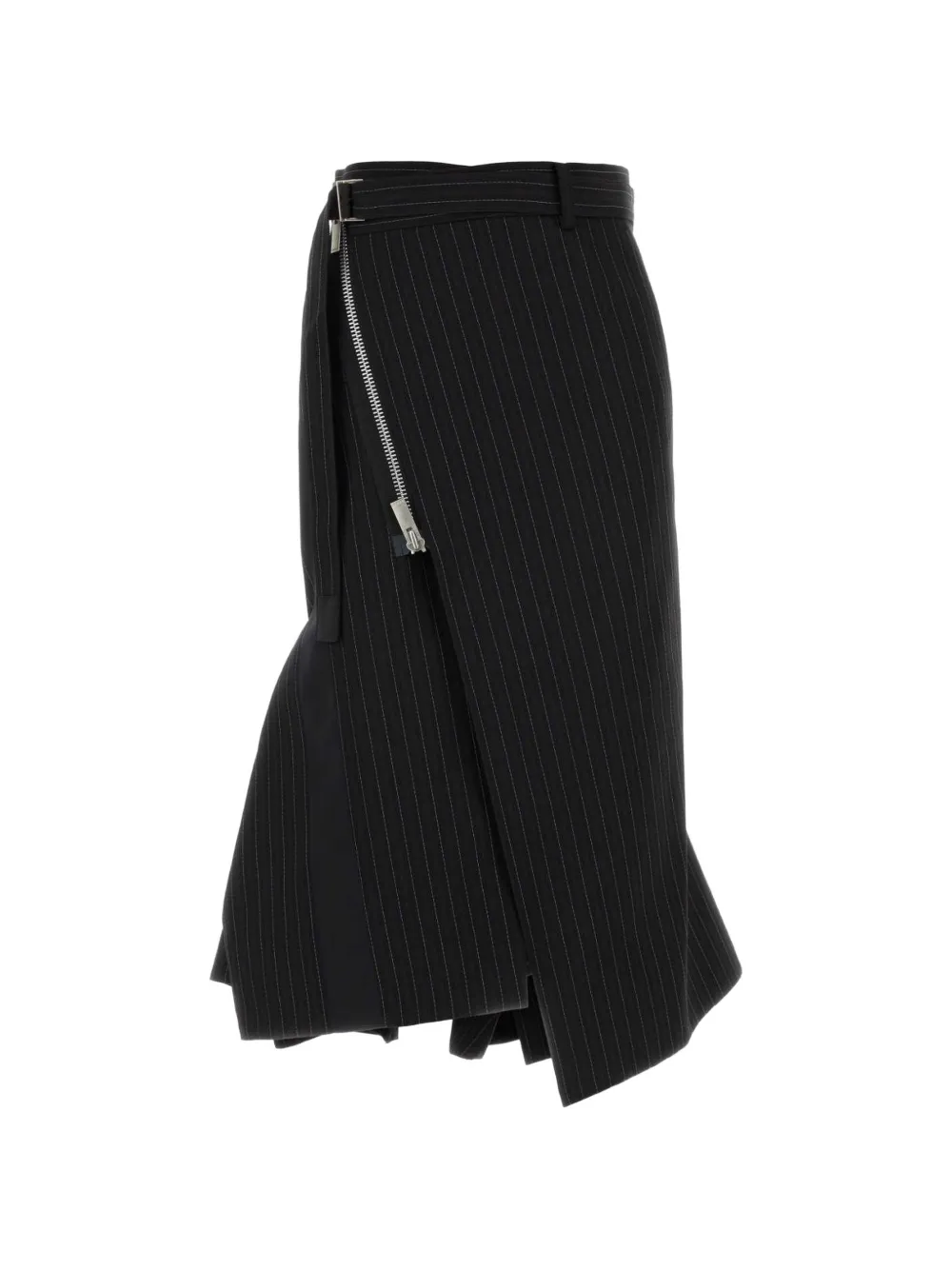 sacai embroidered midi skirt - Nero
