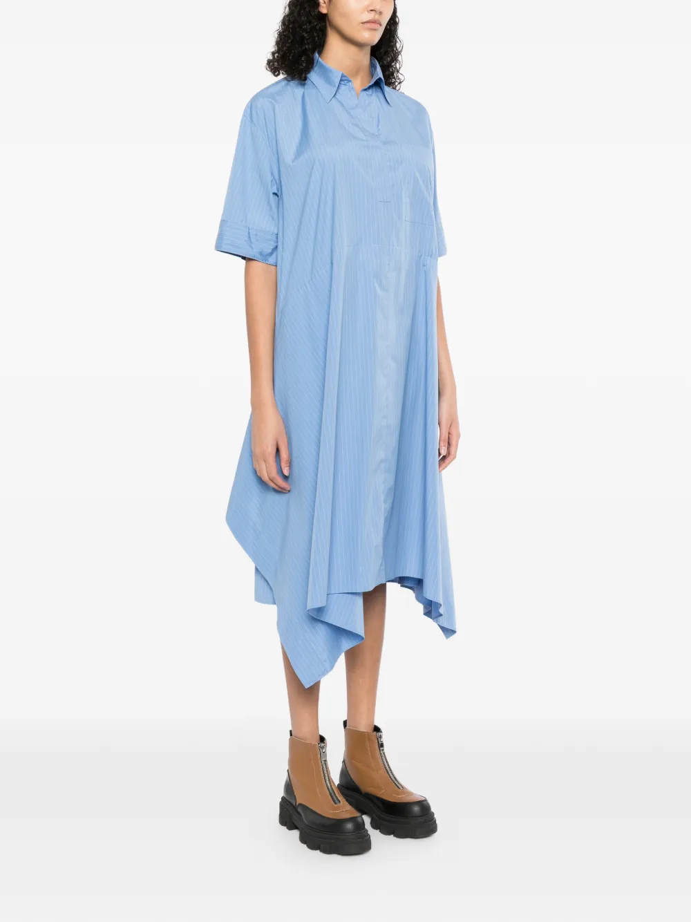 JNBY Gestreepte jurk met asymmetrische zoom Blauw