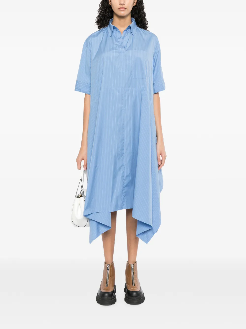 JNBY Gestreepte jurk met asymmetrische zoom Blauw