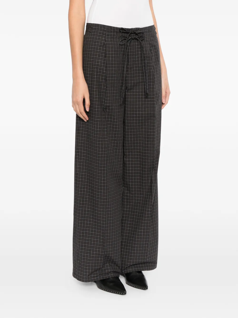  Less Checked Drawstring Trousers - Blue 