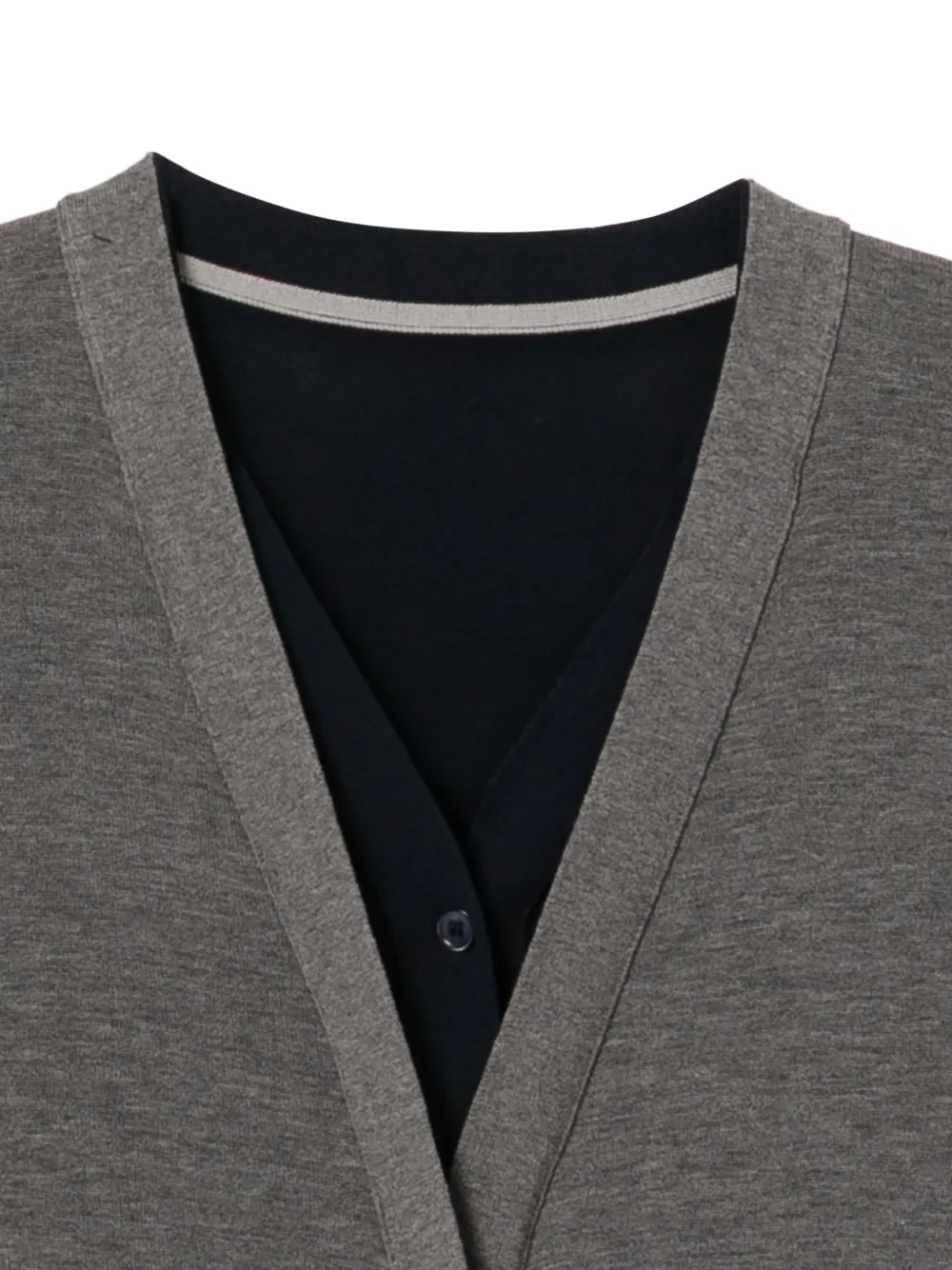  Jnby V-neck Layered Cardigan - Grey 