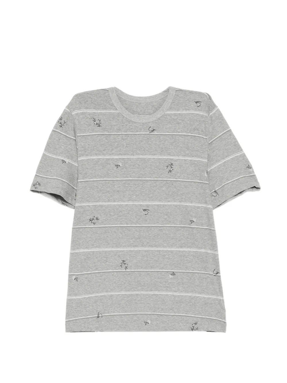 JNBY embroidered stripes T-shirt - Grigio